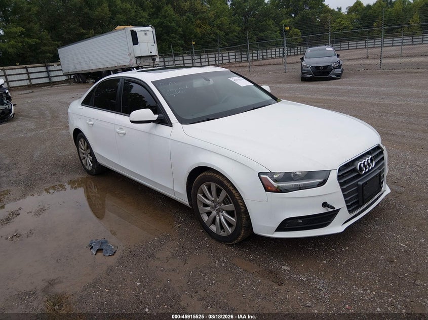 2013 Audi A4 VIN WAUAFAFL1DA149704 IAAI salvage auction — NORMAL WEAR, Clear (Tennessee), sold $2,575 on 2026-09-02 (photo 1)