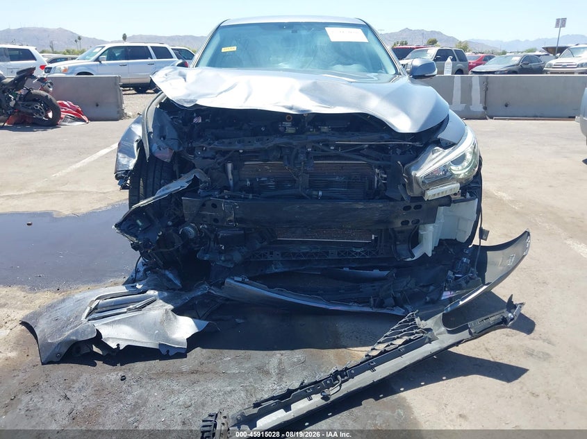 2019 Infiniti Q50 VIN JN1EV7AP8KM542005 IAAI salvage auction — FRONT END, Salvage Title, sold $3,250 on 2026-09-15 (photo 6)