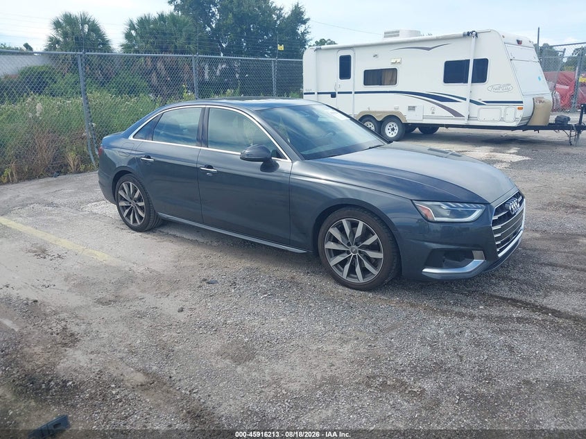 2020 Audi A4 VIN WAUHMAF40LA040209 IAAI salvage auction — REAR END, Rebuildable (Florida), sold $7,150 on 2026-09-03 (photo 1)