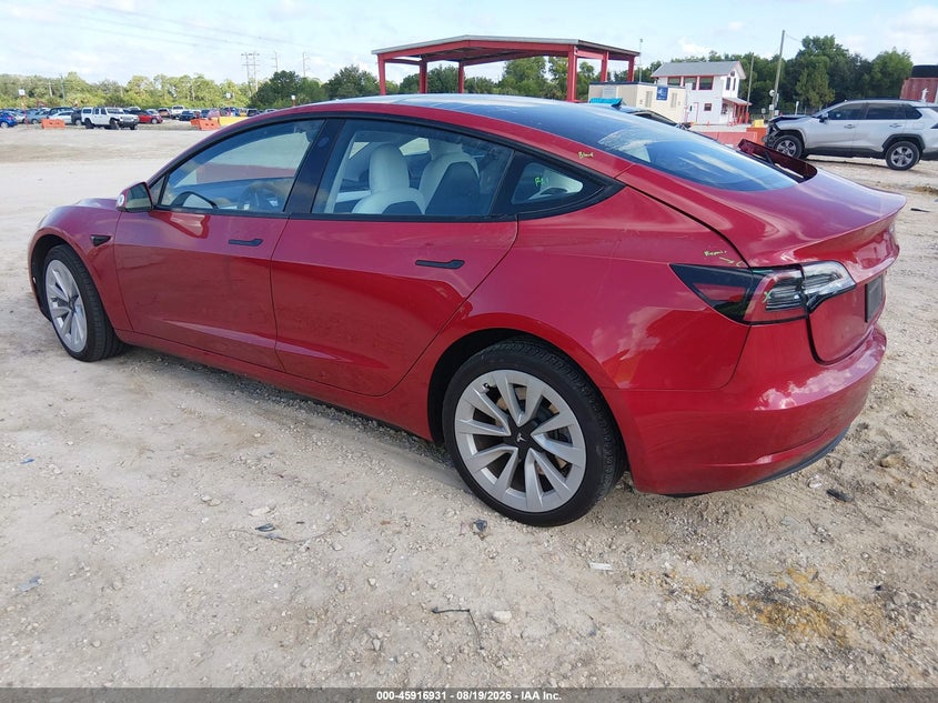 2023 Tesla Model 3 VIN 5YJ3E1EA2PF461458 IAAI salvage auction — REAR END, Wait Title, sold $7,800 on 2026-09-02 (photo 3)
