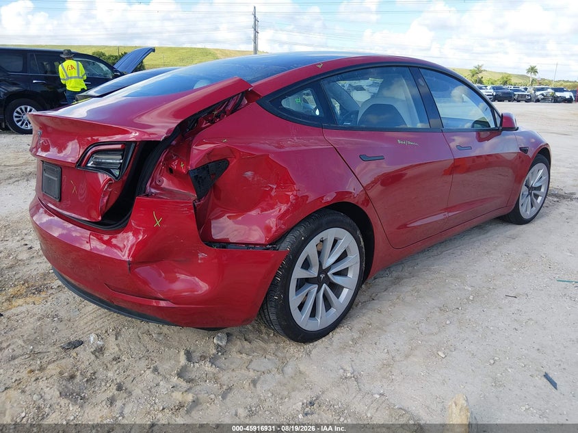 2023 Tesla Model 3 VIN 5YJ3E1EA2PF461458 IAAI salvage auction — REAR END, Wait Title, sold $7,800 on 2026-09-02 (photo 4)