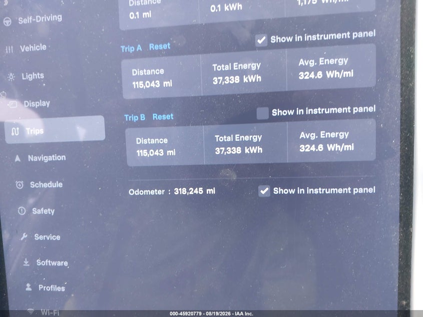 2015 Tesla Model s VIN 5YJSA1S20FF087919 IAAI salvage auction — NORMAL WEAR, Clear (Indiana), sold $2,575 on 2026-08-29 (photo 7)