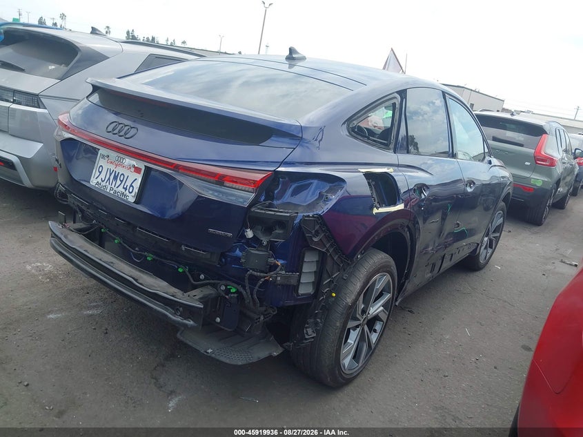 2024 Audi Q4 sportback e-tron VIN WA132BFZ0RP007845 IAAI salvage auction — REAR END, Salvage Certificate (California), sold $15,700 on 2026-09-30 (photo 4)