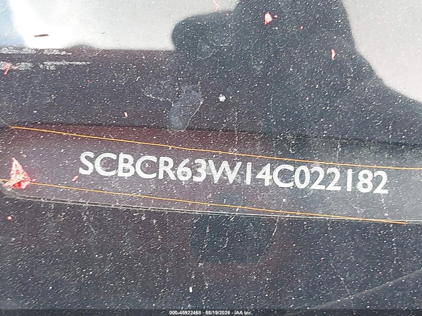 2004 Bentley Continental VIN SCBCR63W14C022182 IAAI salvage auction — VANDALISM, Salvage (California), sold $1,550 on 2026-08-27 (photo 9)