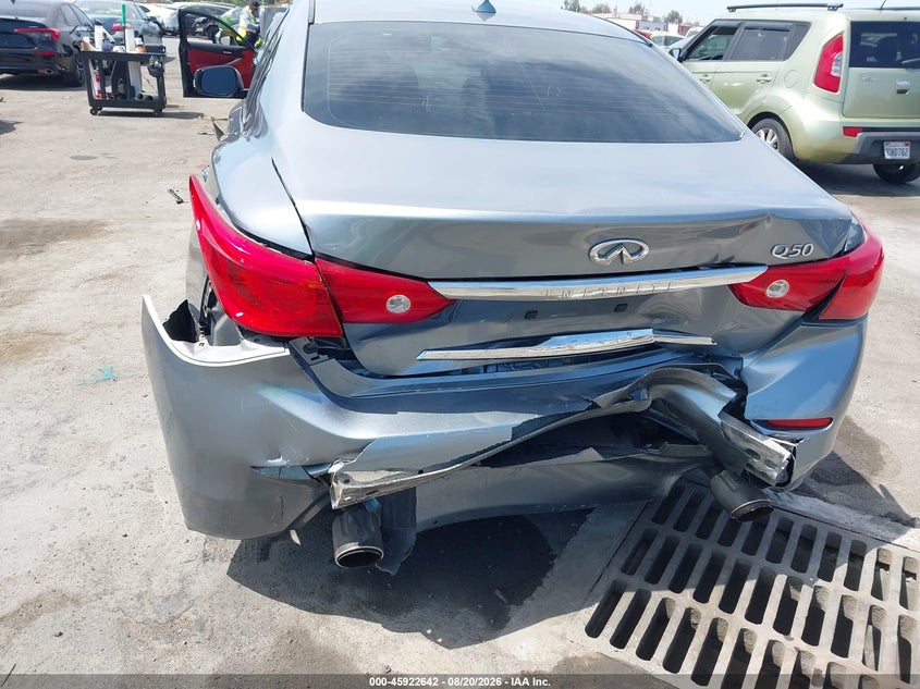 2014 Infiniti Q50 VIN JN1BV7AP3EM679876 IAAI salvage auction — REAR END, Salvage (California), sold $2,600 on 2026-09-02 (photo 6)
