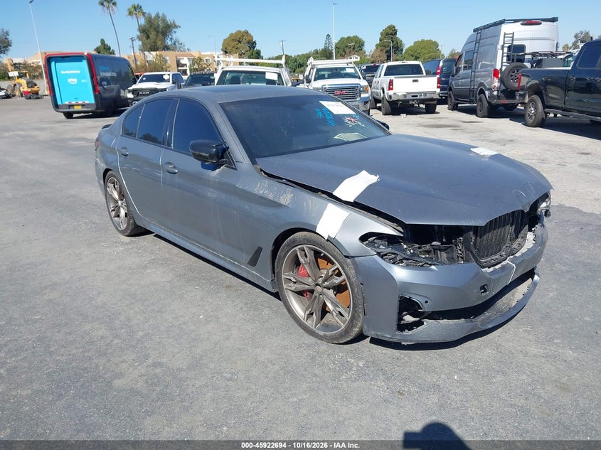 2023 BMW M550i xdrive VIN WBA13BK03PCN80581 IAAI salvage auction — FRONT END, Salvage (California), sold $14,850 on 2026-10-01 (photo 1)