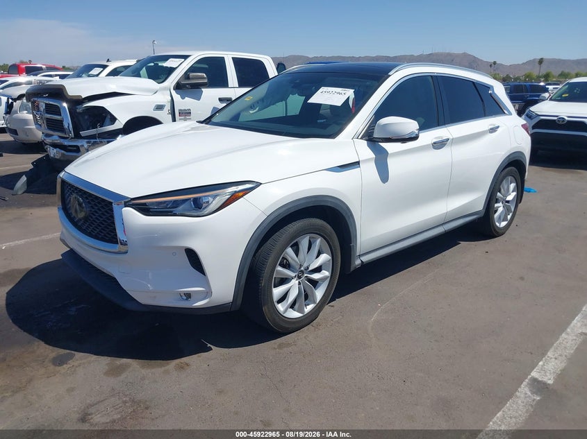 2019 Infiniti QX50 VIN 3PCAJ5M16KF115403 IAAI salvage auction — RIGHT SIDE, Wait Title, sold $4,550 on 2026-09-22 (photo 2)