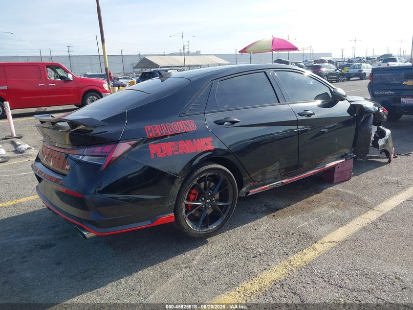 2026 Hyundai Elantra n VIN KMHLW4DK9TU036048 IAAI salvage auction — SIDE, Salvage (California), sold $8,125 on 2026-09-08 (photo 4)