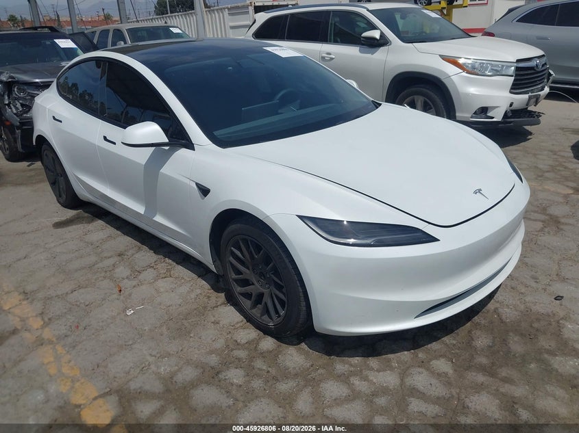 2024 Tesla Model 3 VIN 5YJ3E1EA8RF787915 IAAI salvage auction — REAR END, Wait Title, sold $15,300 on 2026-10-01 (photo 1)