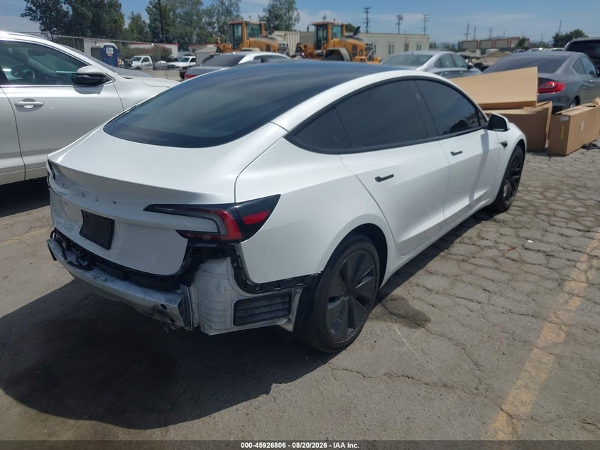 2024 Tesla Model 3 VIN 5YJ3E1EA8RF787915 IAAI salvage auction — REAR END, Wait Title, sold $15,300 on 2026-10-01 (photo 4)