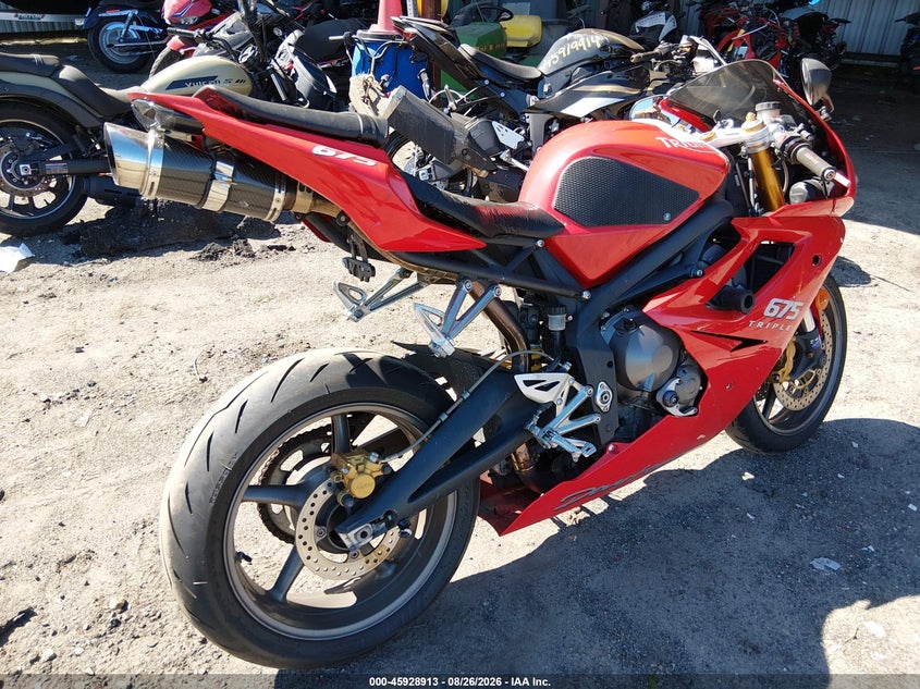 2008 Triumph motorcycle Daytona VIN SMTD00NS48J348211 IAAI salvage auction — REAR END, Salvage (Massachusetts), sold $225 on 2026-09-22 (photo 4)