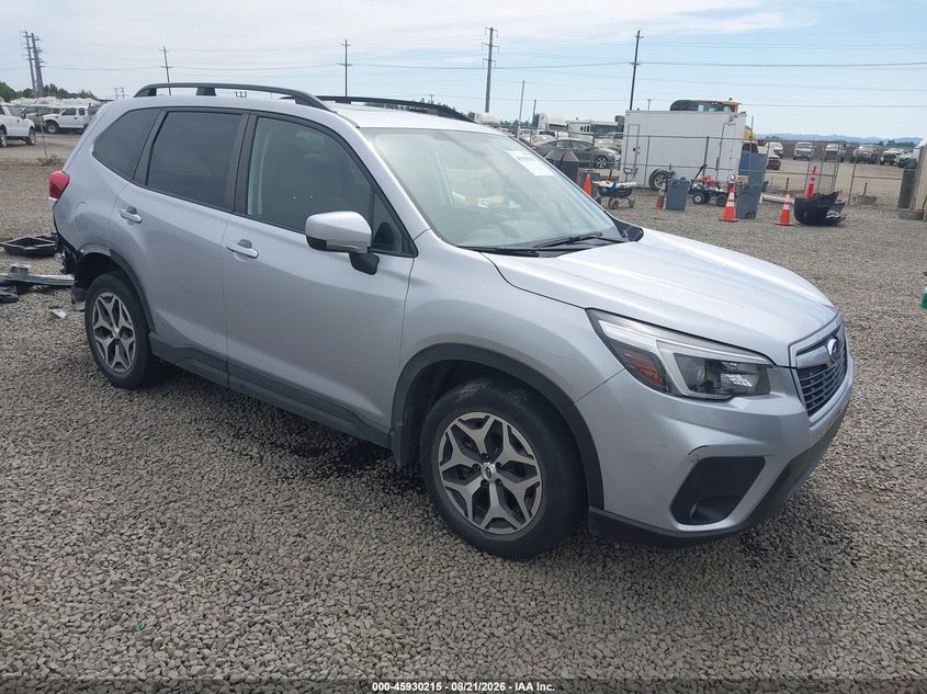 2021 Subaru Forester VIN JF2SKAJC6MH485335 IAAI salvage auction — REAR END, Wait Title, sold $9,100 on 2026-10-05 (photo 1)