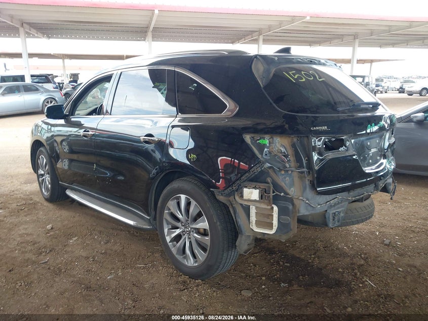 2015 Acura Mdx VIN 5FRYD4H41FB022622 IAAI salvage auction — REAR END, Salvage (Arizona), sold $3,400 on 2026-09-06 (photo 3)