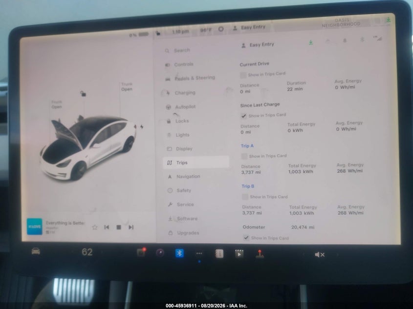 2019 Tesla Model 3 VIN 5YJ3E1EB0KF213601 IAAI salvage auction — NORMAL WEAR, Clear-Dealer Only (Arizona), sold $10,350 on 2026-09-01 (photo 7)