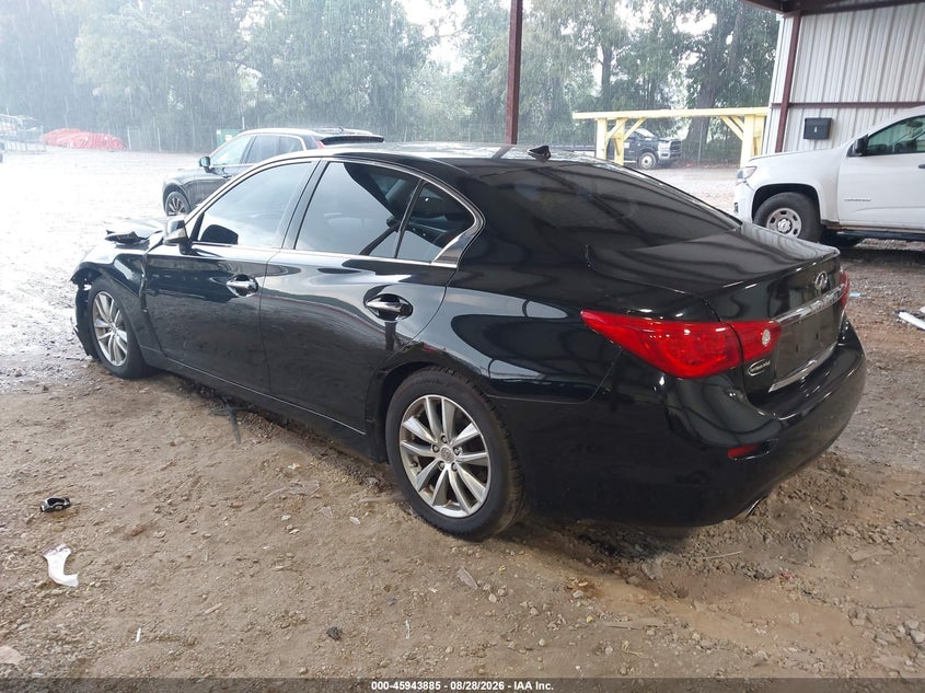 2014 Infiniti Q50 VIN JN1BV7AP8EM670123 IAAI salvage auction — FRONT END, Wait Title, sold $2,500 on 2026-10-09 (photo 3)