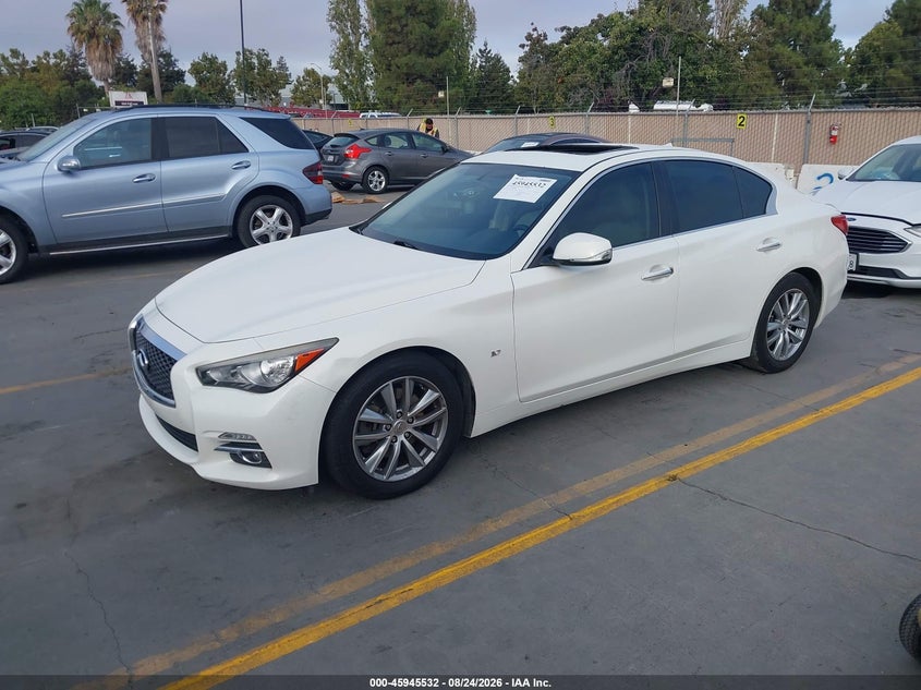 2015 Infiniti Q50 VIN JN1BV7AP5FM352882 IAAI salvage auction — THEFT, Salvage (California), sold $3,500 on 2026-09-09 (photo 2)