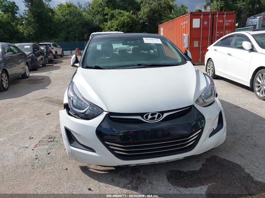 2016 Hyundai Elantra VIN 5NPDH4AE0GH763273 IAAI salvage auction — FRONT END, Salvage - Greater Than 75% (Maryland), sold $775 on 2026-09-04 (photo 6)