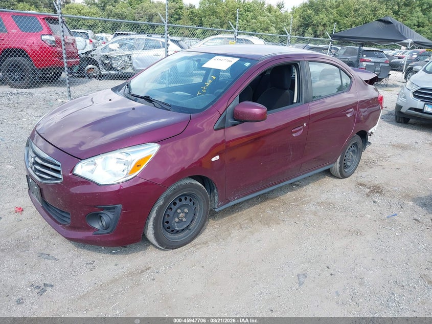 2019 Mitsubishi Mirage VIN ML32F3FJ8KHF08218 IAAI salvage auction — Rear, Salvage, sold $1,550 on 2026-10-19 (photo 2)