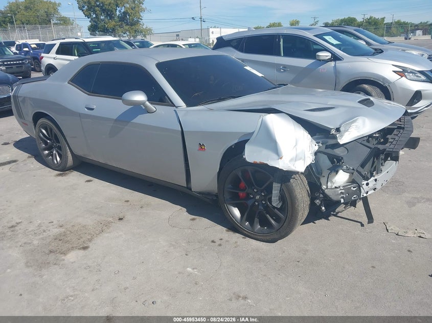 2021 Dodge Challenger VIN 2C3CDZFJXMH673731 IAAI salvage auction — FRONT END, Salvage (Tennessee), sold $9,300 on 2026-10-15 (photo 1)