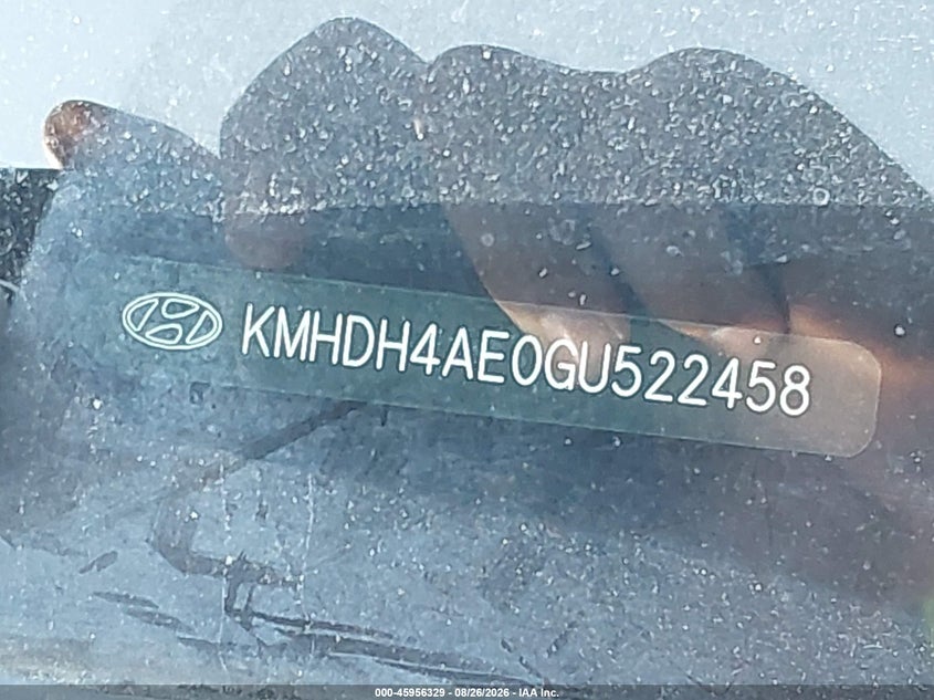 2016 Hyundai Elantra VIN KMHDH4AE0GU522458 IAAI salvage auction — NORMAL WEAR, Original (Ohio), sold $800 on 2026-09-02 (photo 9)
