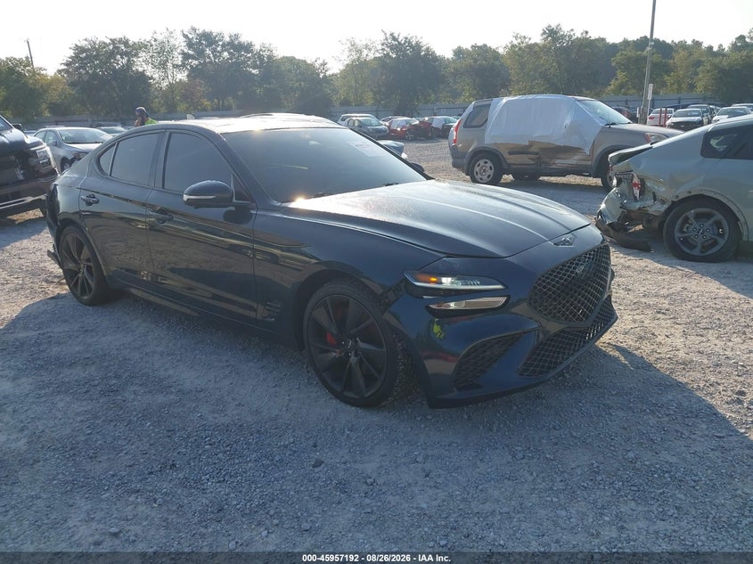 2022 Genesis G70 VIN KMTG54TE6NU096264 IAAI salvage auction — LEFT FRONT, Rebuildable (Florida), sold $12,000 on 2026-09-10 (photo 1)