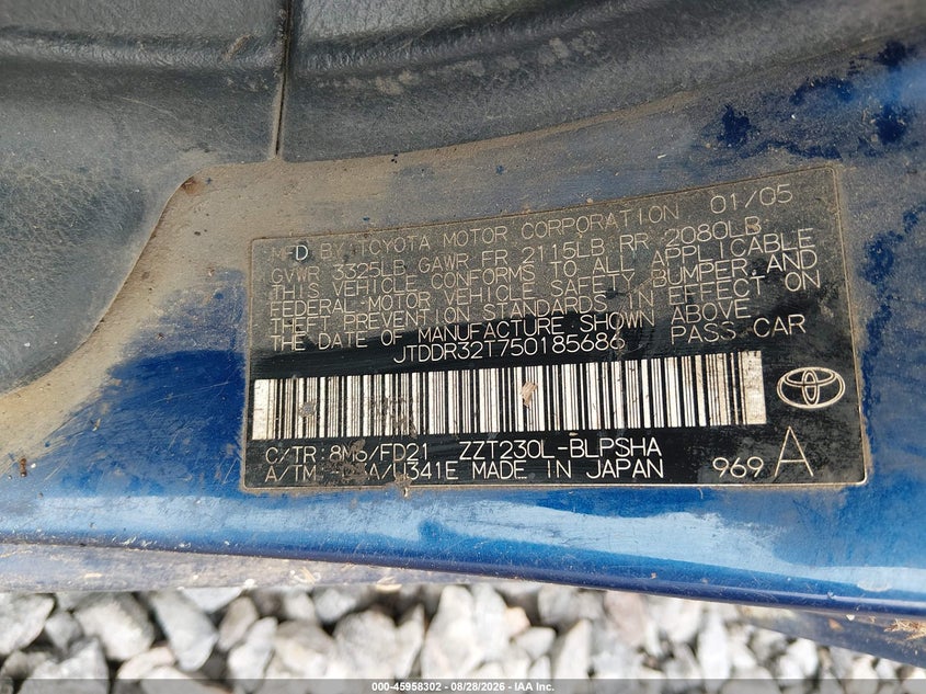 2005 Toyota Celica VIN JTDDR32T750185686 IAAI salvage auction — NORMAL WEAR, Clear (Georgia), sold $675 on 2026-09-06 (photo 9)