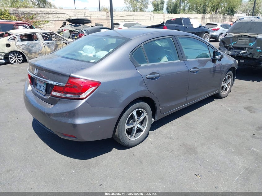 2015 Honda Civic VIN 19XFB2F75FE246479 IAAI salvage auction — SIDE, Salvage Title, sold $2,450 on 2026-08-30 (photo 4)