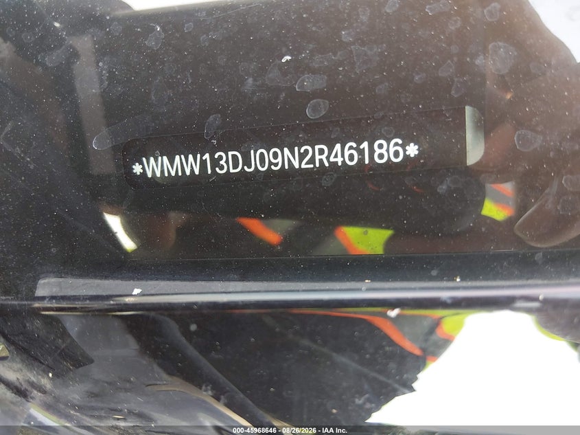 2022 Mini Hard top VIN WMW13DJ09N2R46186 IAAI salvage auction — ROOF, Salvage Title, sold $5,375 on 2026-10-06 (photo 9)