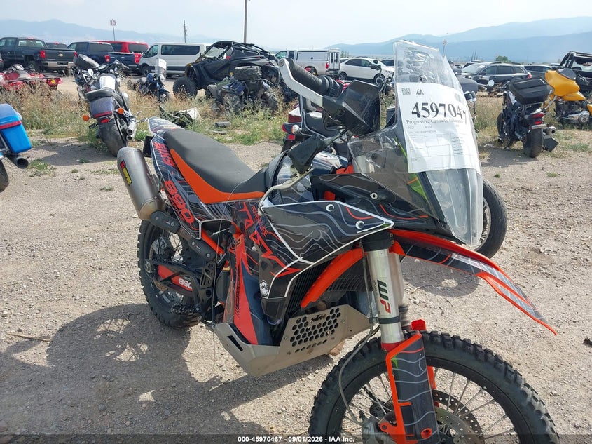 2023 Ktm 890 adventure VIN VBKTR6406PM870398 IAAI salvage auction — LEFT SIDE, Wait Title, sold $0 on 2026-10-21 (photo 1)