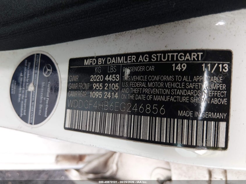 2014 Mercedes-benz C class VIN WDDGF4HB6EG246856 IAAI salvage auction — NORMAL WEAR, Clear (Florida), sold $1,400 on 2026-09-04 (photo 9)