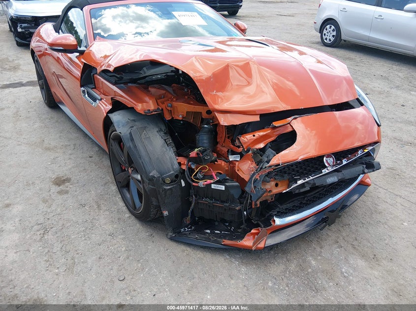 2015 Jaguar F-type VIN SAJWA6GL3FMK20844 IAAI salvage auction — RIGHT FRONT, Salvage (Virginia), sold $7,200 on 2026-09-05 (photo 6)