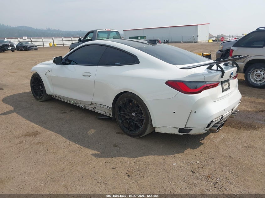 2021 BMW M4 VIN WBS53AZ02MCF90093 IAAI salvage auction — FRONT & REAR, Salvage Title, sold $20,600 on 2026-10-04 (photo 3)