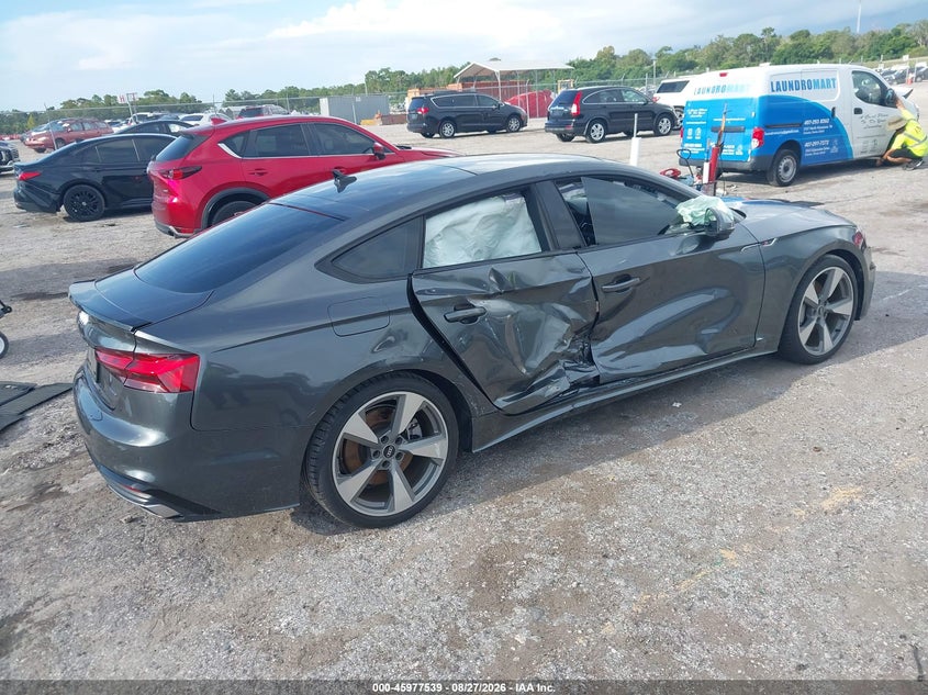 2021 Audi A5 VIN WAUFACF57MA025258 IAAI salvage auction — RIGHT SIDE, Salvage Title, sold $1,550 on 2026-09-16 (photo 4)