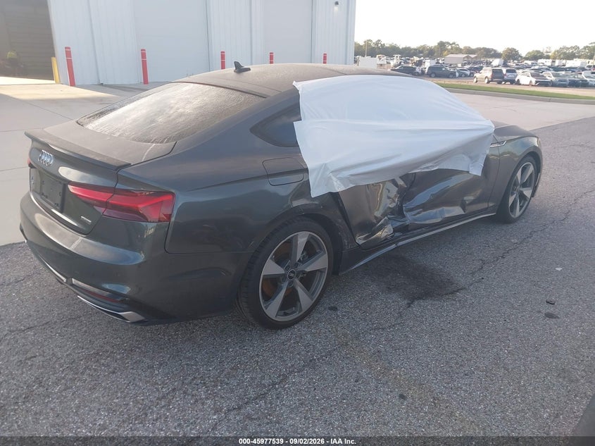 2021 Audi A5 VIN WAUFACF57MA025258 IAAI salvage auction — RIGHT SIDE, Salvage Title, sold $9,100 on 2026-09-24 (photo 4)