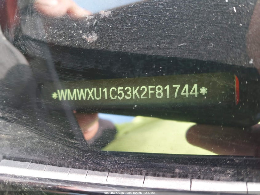 2019 Mini Hard top VIN WMWXU1C53K2F81744 IAAI salvage auction — UNKNOWN, Salvage (California), sold $3,950 on 2026-09-26 (photo 9)