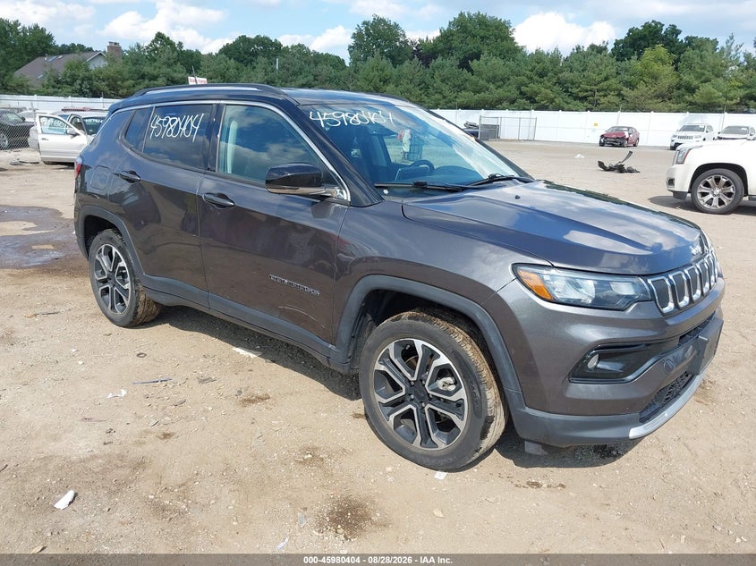 2022 Jeep Compass VIN 3C4NJDCB6NT184085 IAAI salvage auction — STORM DAMAGE, Salvage Title, sold $6,000 on 2026-10-15 (photo 1)
