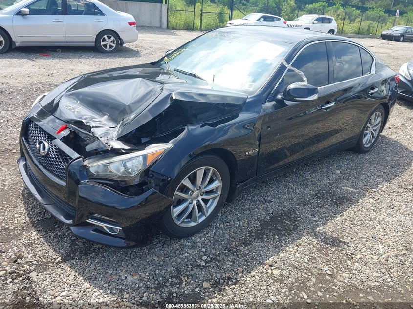 2015 Infiniti Q50 VIN JN1BV7AP2FM340902 IAAI salvage auction — FRONT & REAR, Mv-907A (New York), sold $1,700 on 2026-09-13 (photo 2)