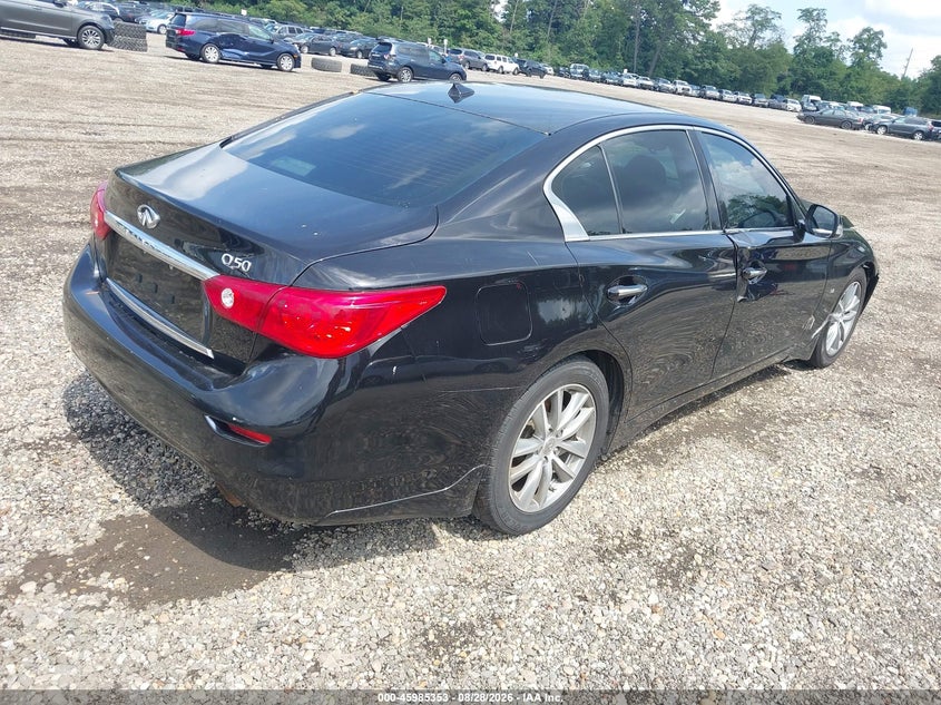 2015 Infiniti Q50 VIN JN1BV7AP2FM340902 IAAI salvage auction — FRONT & REAR, Mv-907A (New York), sold $1,700 on 2026-09-13 (photo 4)