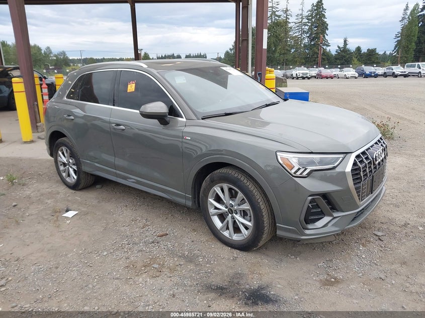 2022 Audi Q3 VIN WA1EECF33N1072784 IAAI salvage auction — BIO HAZARD, Wait Title, sold $12,400 on 2026-09-26 (photo 1)
