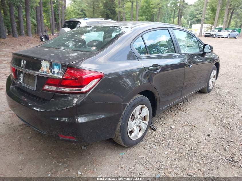 2013 Honda Civic VIN 2HGFB2F57DH549698 IAAI salvage auction — NORMAL WEAR, Clear (Virginia), sold $1,000 on 2026-09-02 (photo 4)