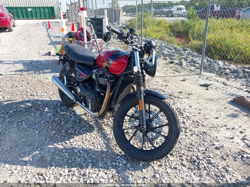 2024 Triumph motorcycle Speed twin VIN SMTD31G79RTBN6488 IAAI salvage auction — FRONT END, Salvage (Alabama), sold $2,200 on 2026-10-06 (photo 1)