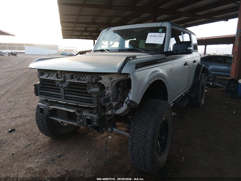 2023 Ford Bronco VIN 1FMEE5DP5PLB87834 IAAI salvage auction — FRONT & REAR, Wait Title, sold $19,000 on 2026-09-29 (photo 2)