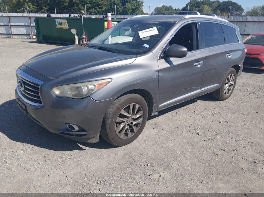 2015 Infiniti Qx60 VIN 5N1AL0MM0FC524275 IAAI salvage auction — SIDE, Clear (Arkansas), sold $800 on 2026-09-19 (photo 2)