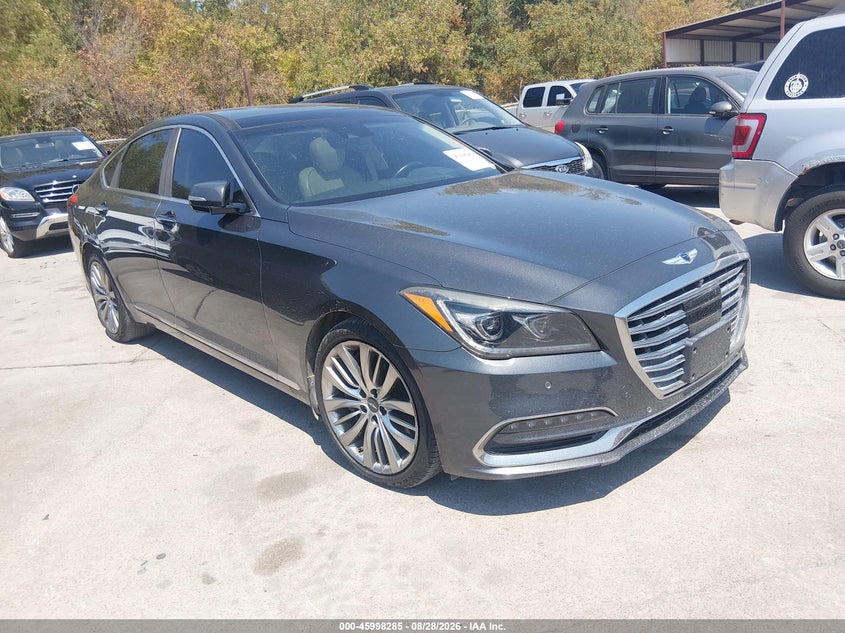 2018 Genesis G80 VIN KMHGN4JF2JU266314 IAAI salvage auction — NORMAL WEAR, Original (Texas), sold $1,750 on 2026-09-08 (photo 1)
