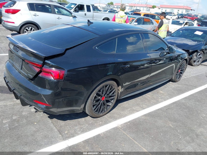 2018 Audi A5 VIN WAUENCF53JA133341 IAAI salvage auction — REAR END, Salvage Title, sold $12,650 on 2026-09-24 (photo 4)
