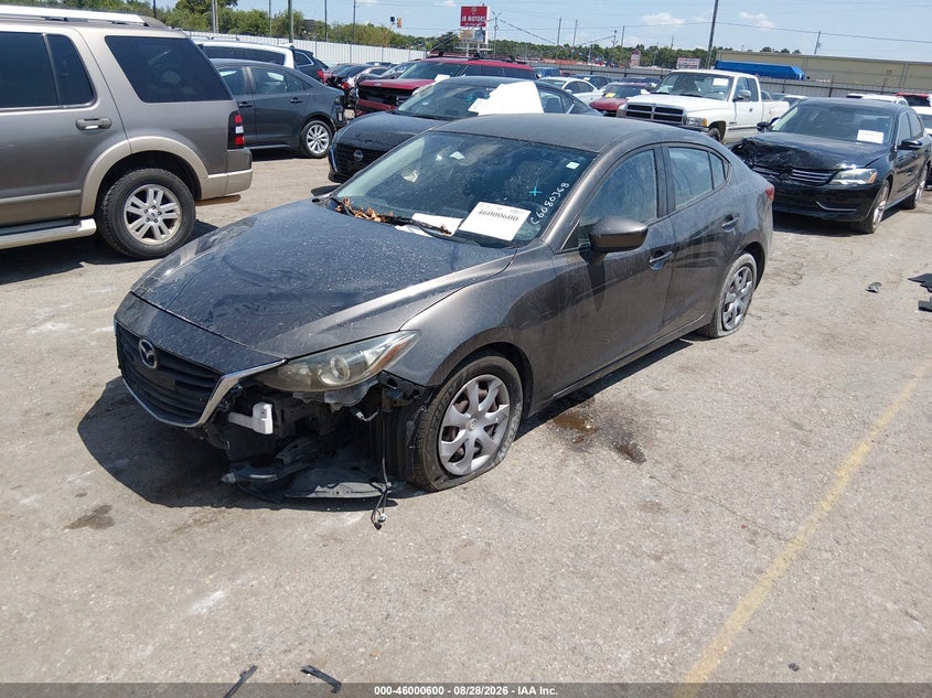 2014 Mazda 3 VIN JM1BM1U7XE1148765 IAAI salvage auction — FRONT & REAR, Salvage (Texas), sold $1,350 on 2026-10-14 (photo 2)