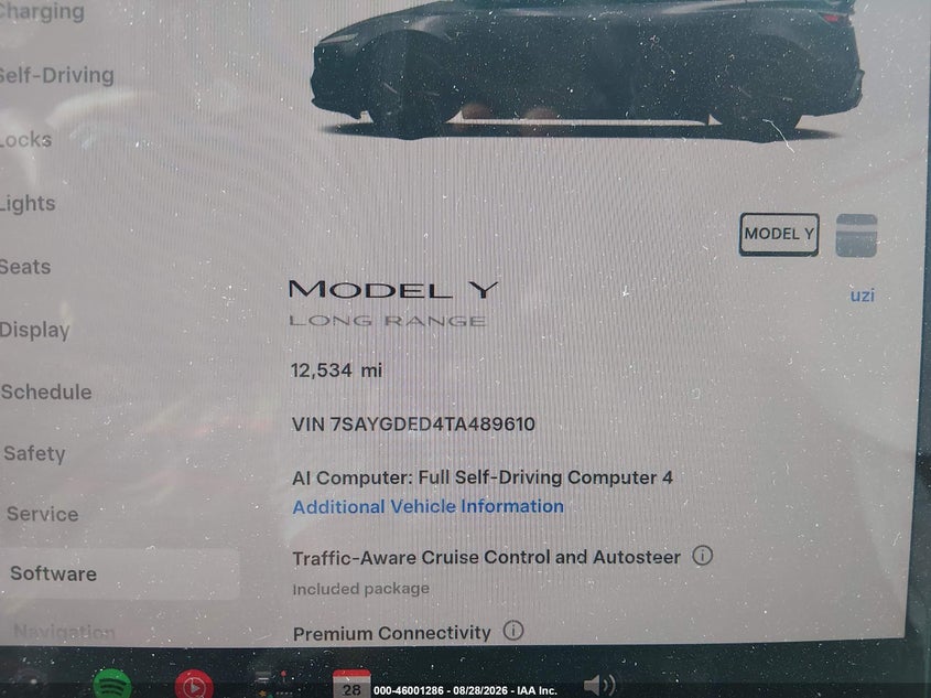 2026 Tesla Model y VIN 7SAYGDED4TA489610 IAAI salvage auction — SIDE, Wait Title, sold $15,500 on 2026-10-09 (photo 7)