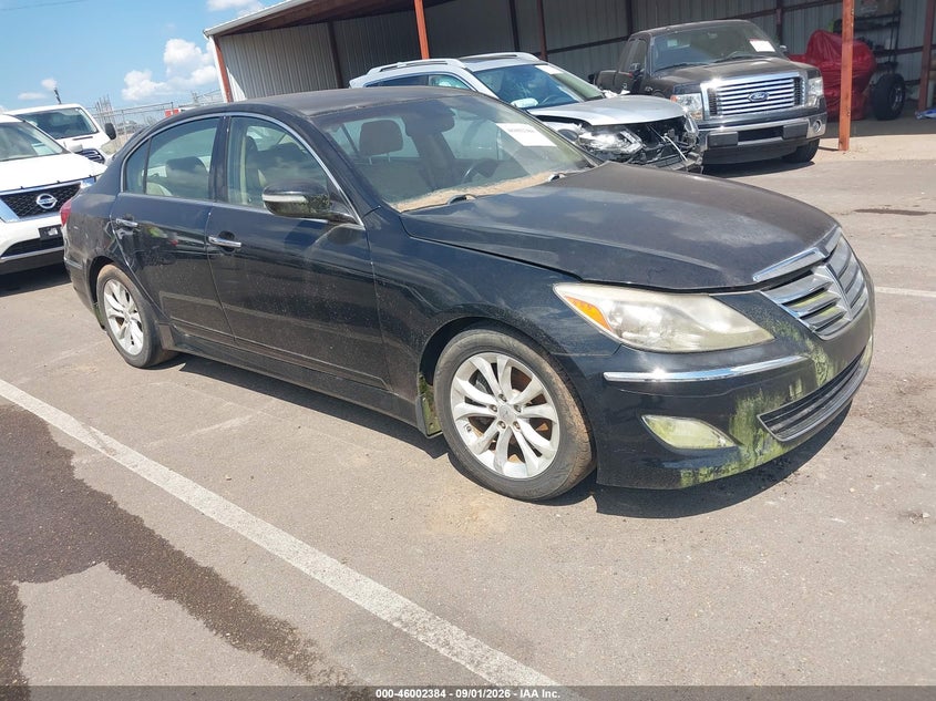 2012 Hyundai Genesis VIN KMHGC4DD5CU205560 IAAI salvage auction — UNDERCARRIAGE, Clear (Mississippi), sold $875 on 2026-09-24 (photo 1)