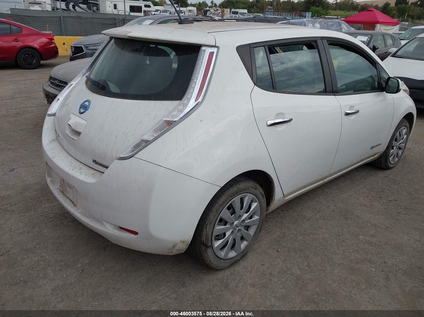 2013 Nissan Leaf VIN 1N4AZ0CPXDC402105 IAAI salvage auction — NORMAL WEAR, Clear - Dealer Only (California), sold $575 on 2026-09-11 (photo 4)