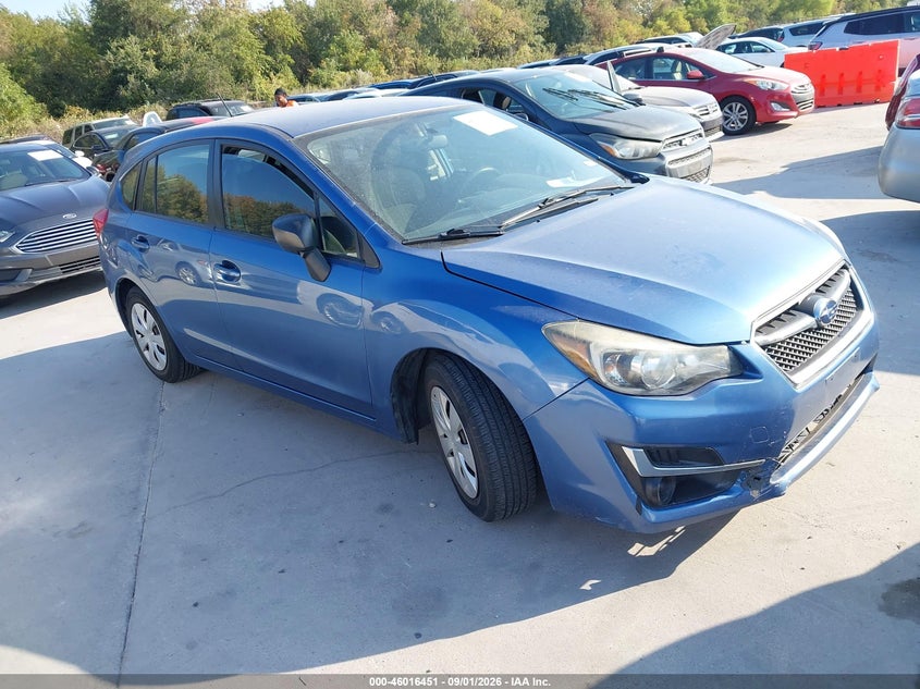 2015 Subaru Impreza VIN JF1GPAA62F8229346 IAAI salvage auction — NORMAL WEAR, Wait Title, sold $1,825 on 2026-09-23 (photo 1)
